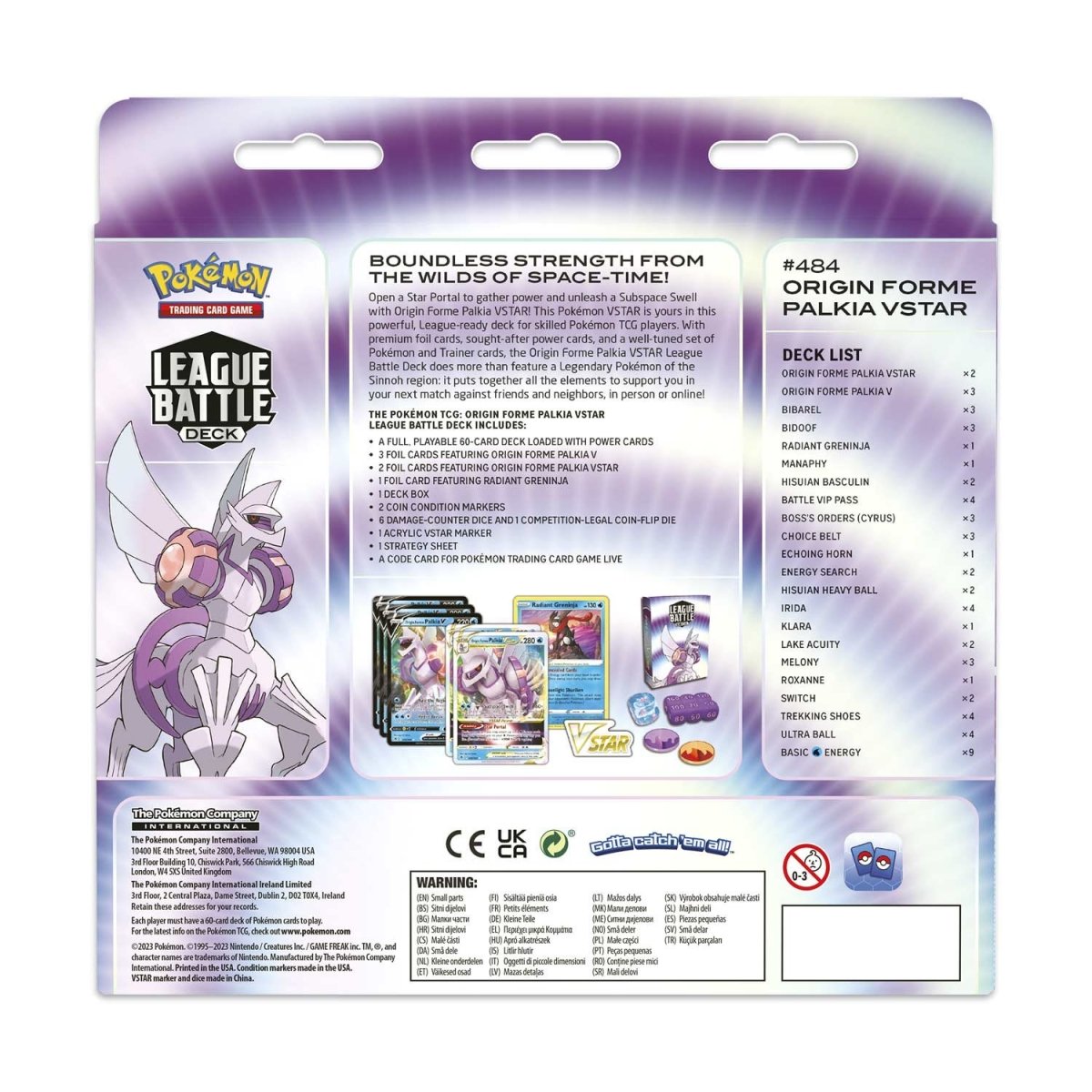 Pokemon: Origin Forme Palkia VSTAR League Battle Deck