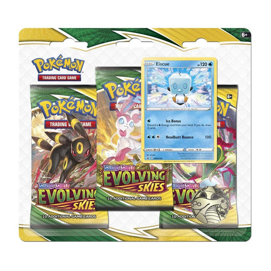 Pokemon: Sword & Shield Evolving Skies 3 Pack Blister [Eiscue]