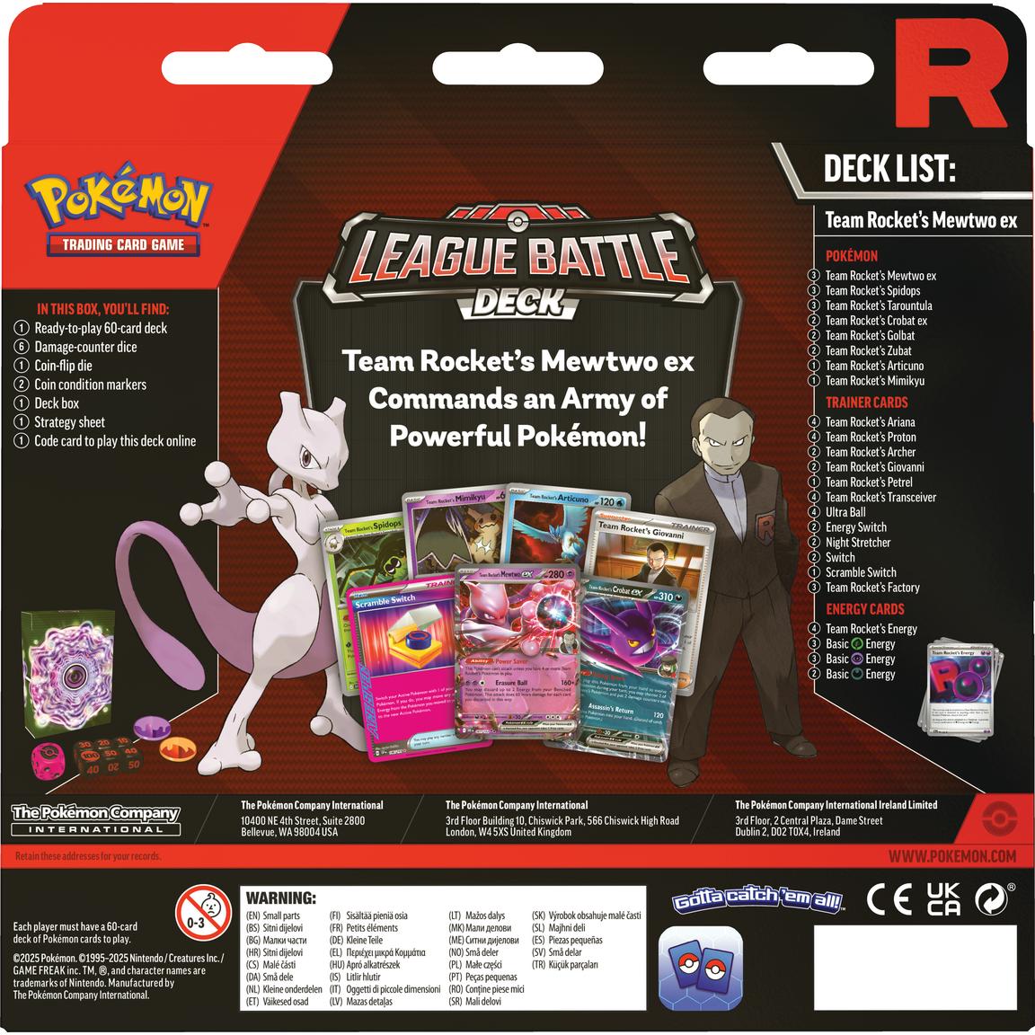 Pokemon Team Rocket's Mewtwo ex League Battle Deck