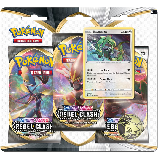 Pokemon: Sword & Shield: Rebel Clash 3-Pack Blister Blister [Rayquaza Promo]