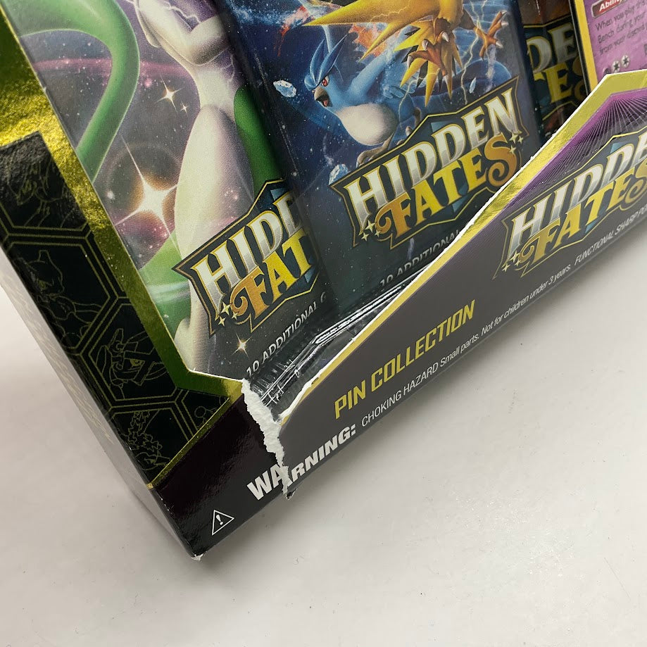 Pokemon: Hidden Fates Pin Collection [Mewtwo] *Dinged Box*
